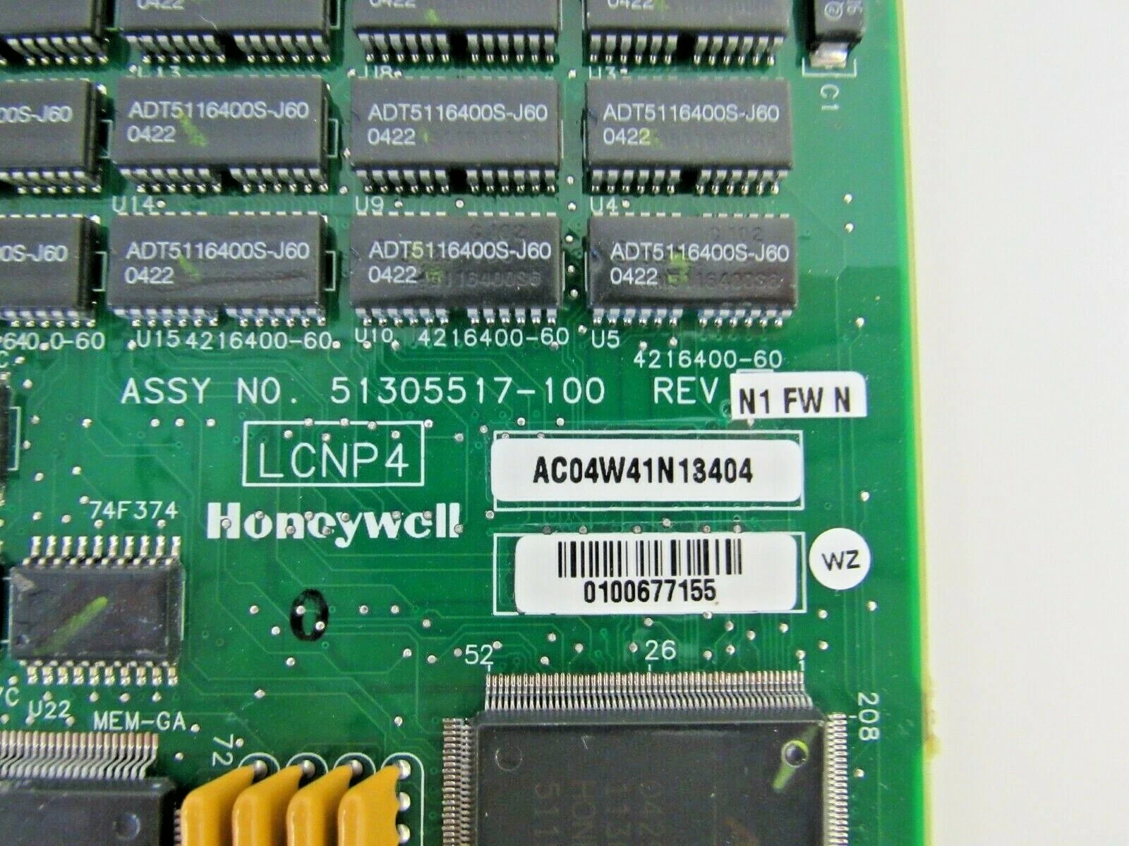 Honeywell 51305517-100 REV N1 FW N LCNP4 Control Board 15-4 - Image 3