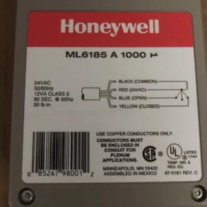Honeywell ML6185 A 1000 Direct Coupled Rotary Actuator 24vac Spring Return B-19